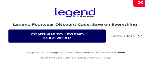 Copy Legend Footwear  Promo