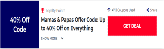 Promo Mamas & Papas Code