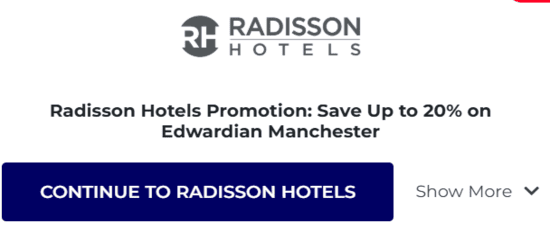 Copy Radisson Hotels Promo