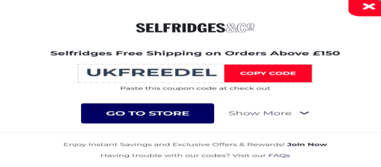 Copy SELFRIDGES Promo